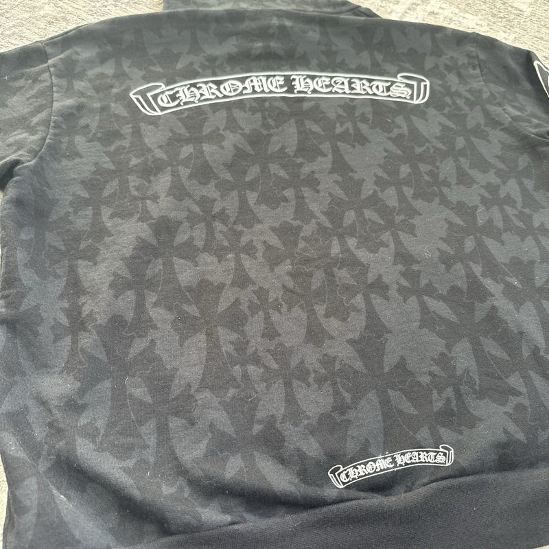 Chrome Hearts Allover Cemetery Cross Print Pullover Hoodie 