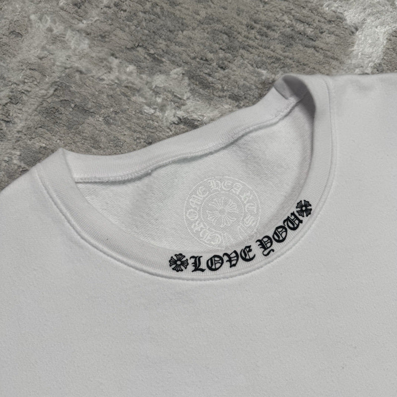 Chrome Hearts Love You Floral Heart Sleeve Pullover Crewneck 