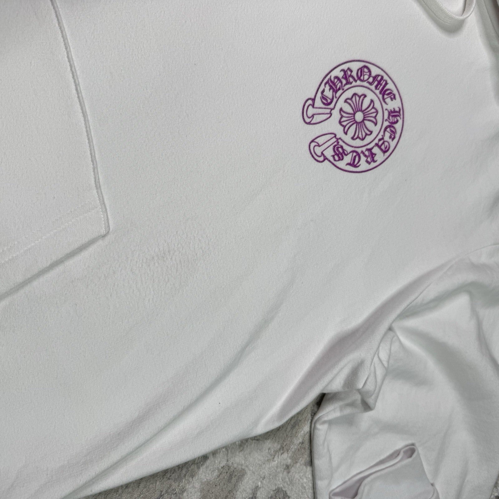 Chrome Hearts Purple Glitter Online Exclusive Horseshoe Pullover Hoodie 