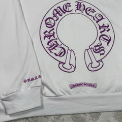 Chrome Hearts Purple Glitter Online Exclusive Horseshoe Pullover Hoodie 