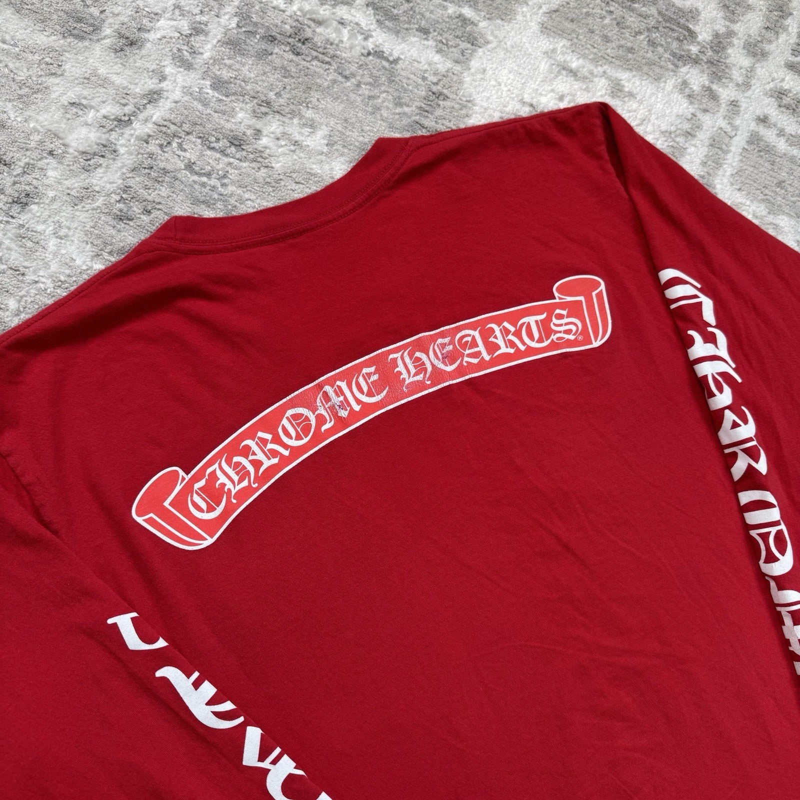 Chrome Hearts Scroll Logo Long Sleeve Tee Shirt 