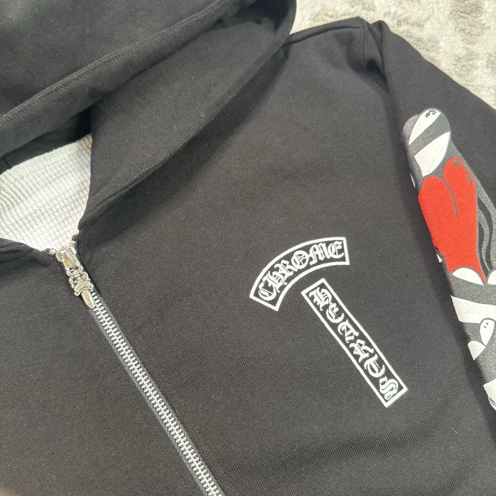 Chrome Hearts Matty Boy Thermal Zip Up Hoodie