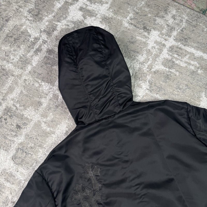 Chrome Hearts Cross Patch Nylon Fishtail Zip Up Parka Jacket 
