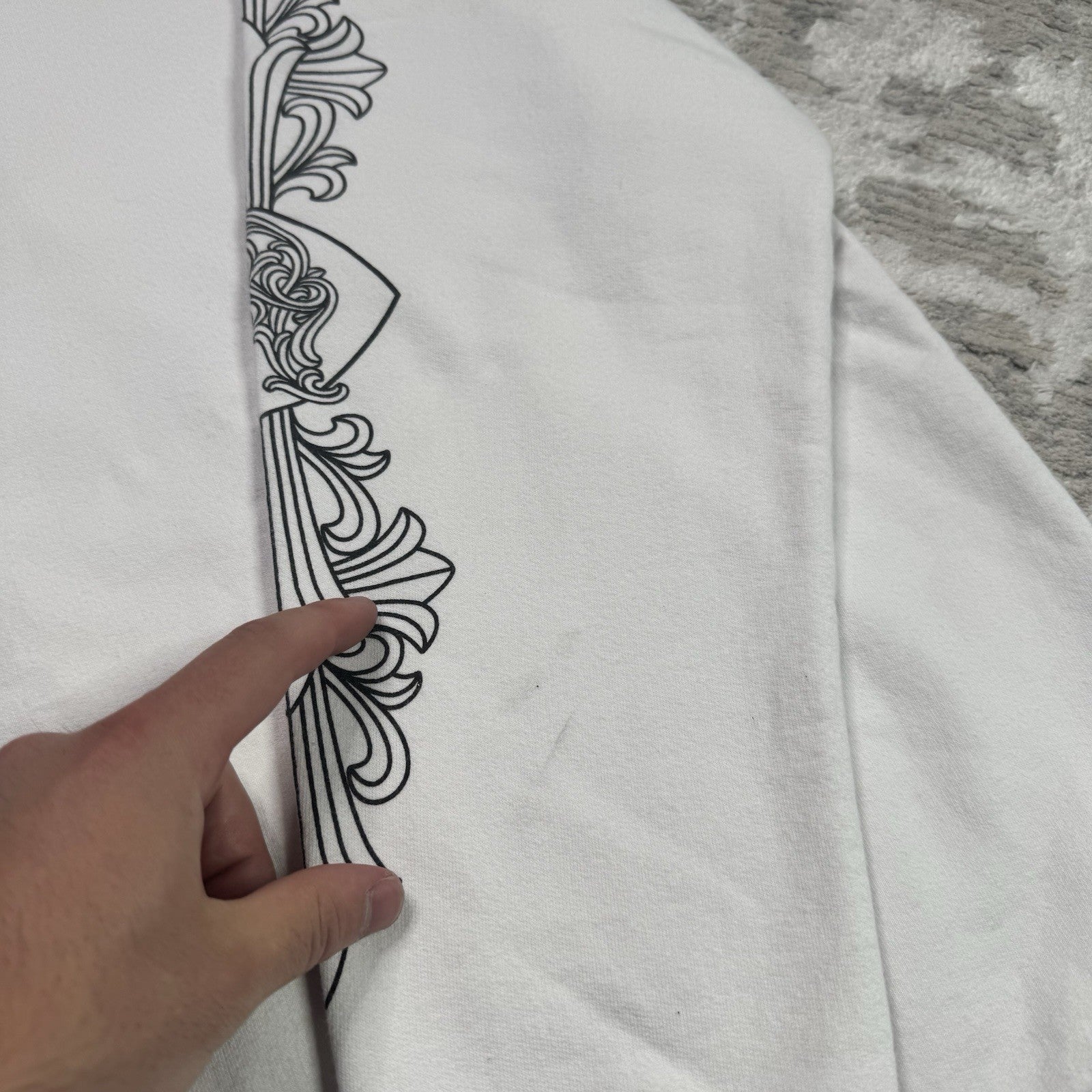 Chrome Hearts Love You Floral Heart Sleeve Pullover Crewneck 