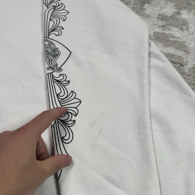 Chrome Hearts Love You Floral Heart Sleeve Pullover Crewneck 