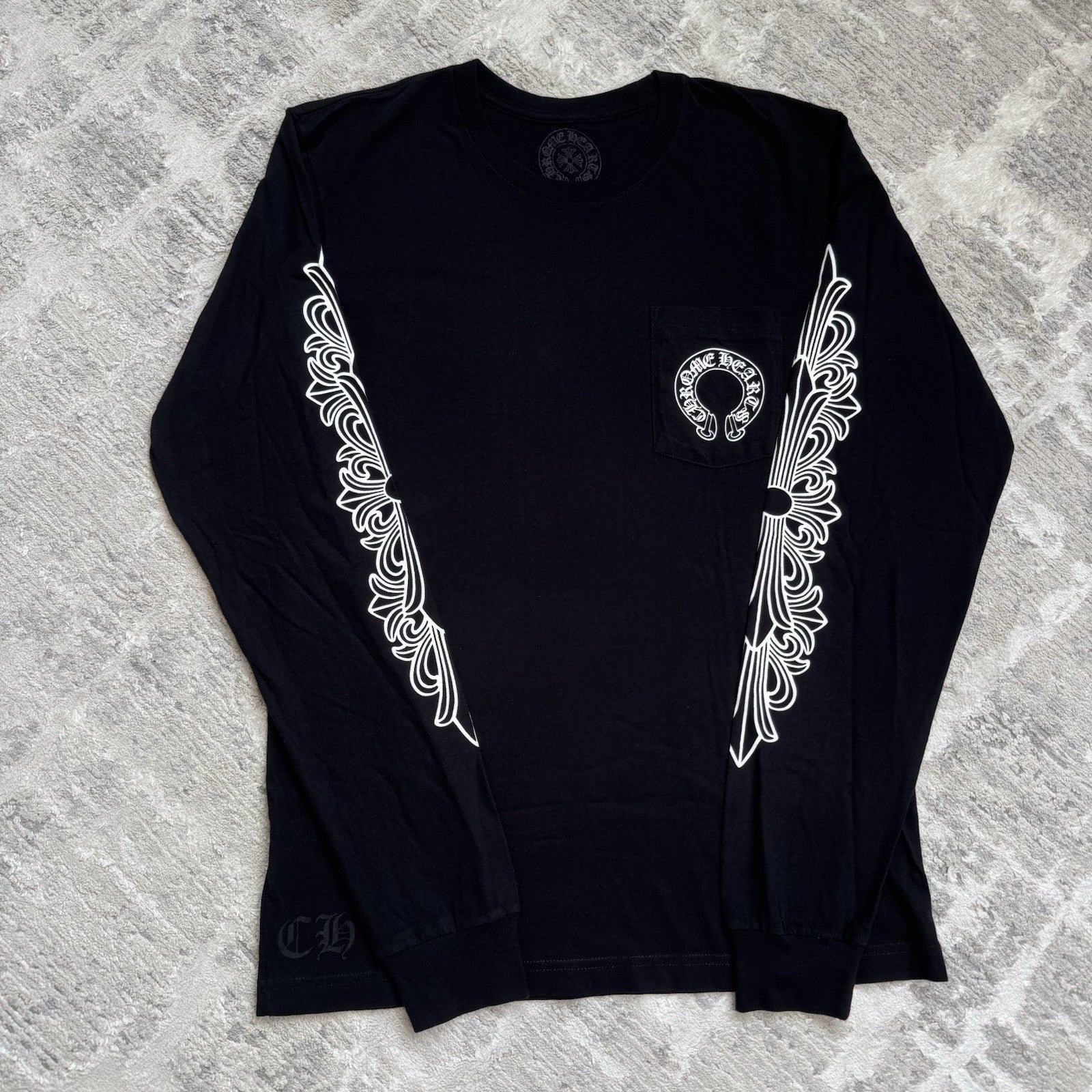 Chrome Hearts Floral Horseshoe Long Sleeve Shirt 