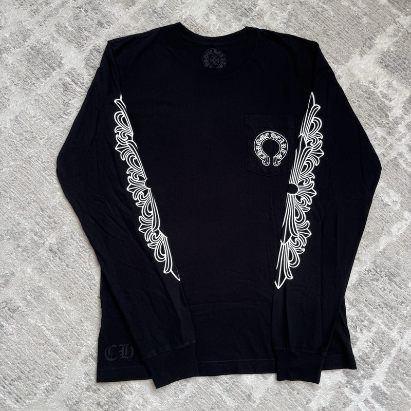 Chrome Hearts Floral Horseshoe Long Sleeve Shirt 