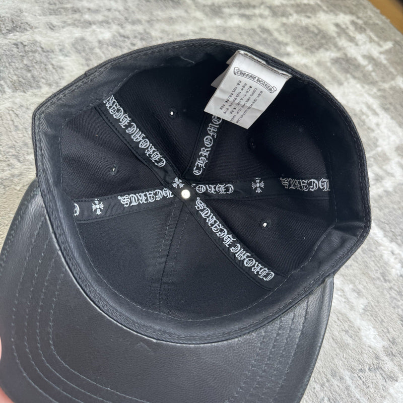 Chrome Hearts Leather CH Baseball Hat Sz- 7 3/8