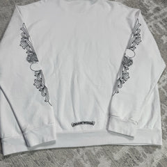 Chrome Hearts Love You Floral Heart Sleeve Pullover Crewneck 
