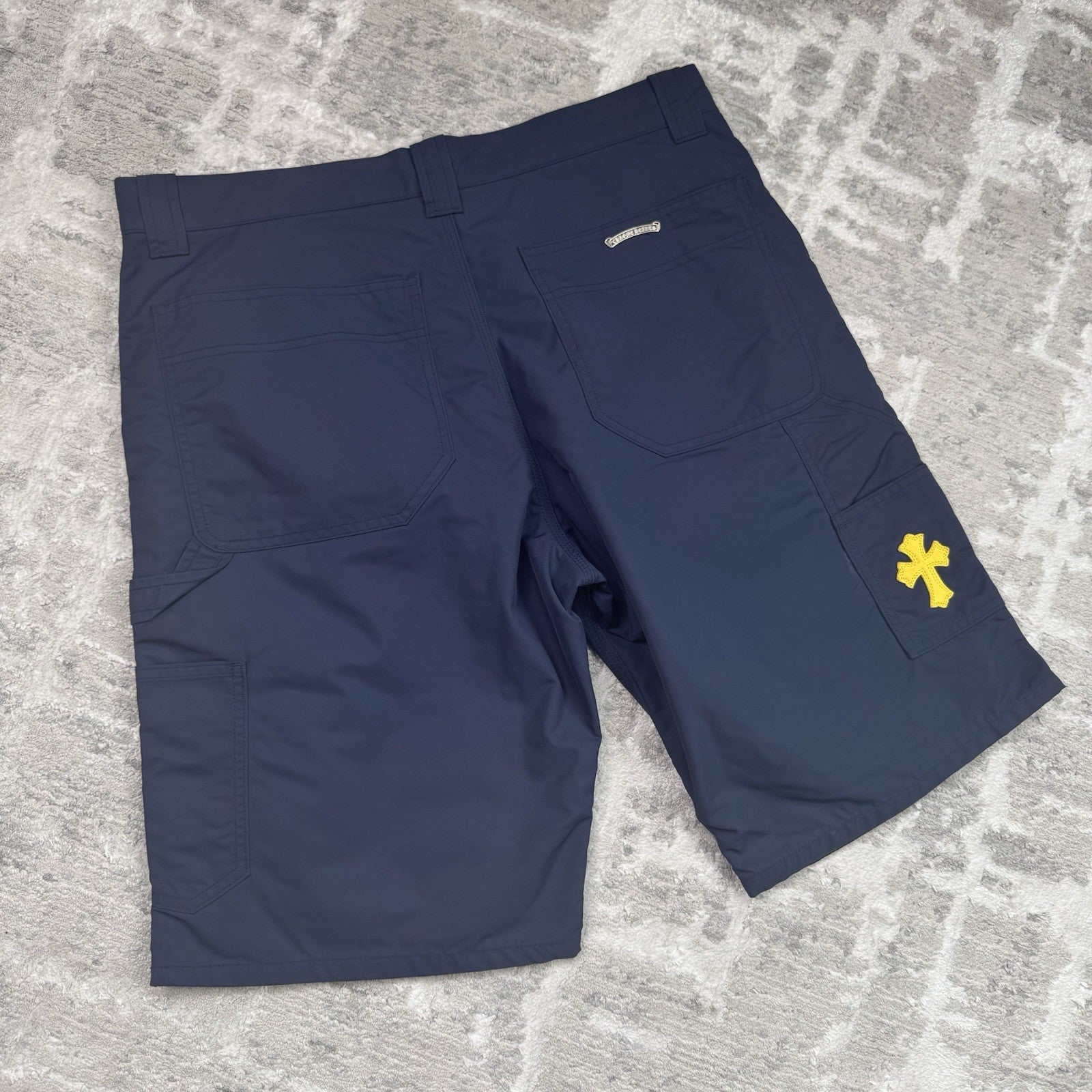 Chrome Hearts Nylon Leather Double Knee Shorts 