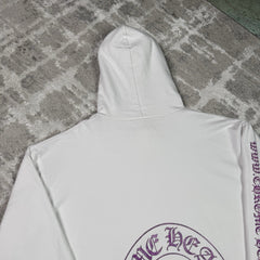 Chrome Hearts Purple Glitter Online Exclusive Horseshoe Pullover Hoodie 
