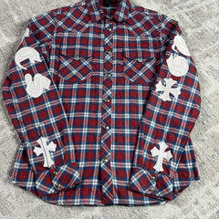 Chrome Hearts Guns N Roses Leather Patch Button Up 