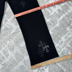 Chrome Hearts Leather Cross Patch Sweatpants 