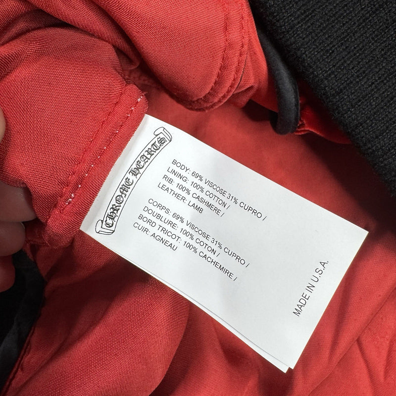 Chrome Hearts Velour Leather Zip Up Track Jacket 