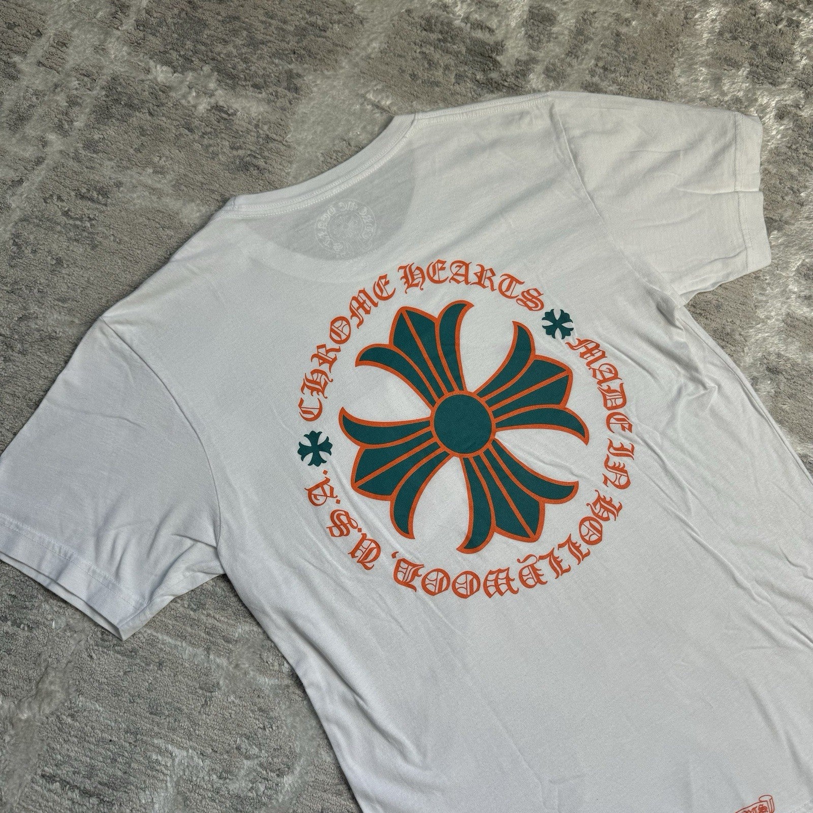 Chrome Hearts Plus Cross Back Logo Short Sleeve Pocket Tee Shirt 