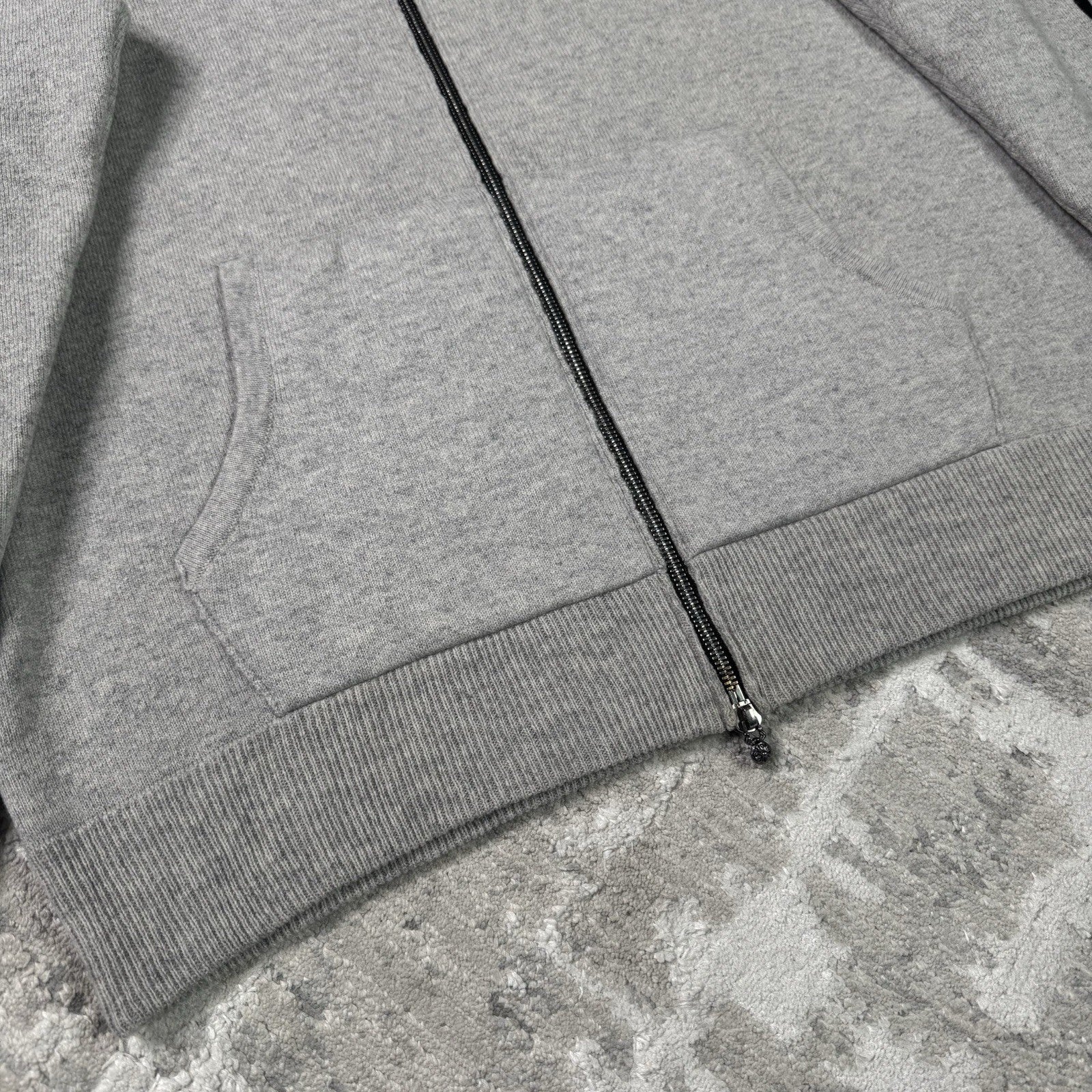 Chrome Hearts Cashmere Embroidered Sleeve Logo Zip Up Hoodie 