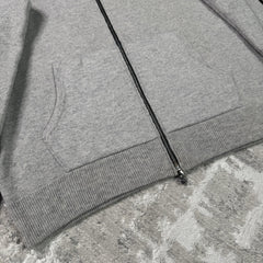 Chrome Hearts Cashmere Embroidered Sleeve Logo Zip Up Hoodie 