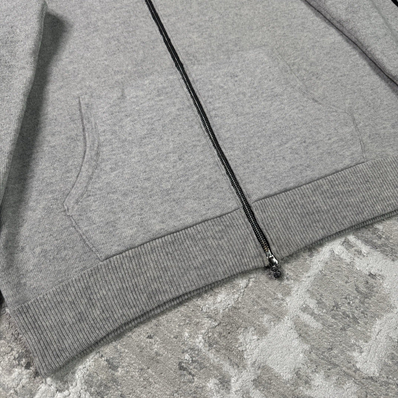 Chrome Hearts Cashmere Embroidered Sleeve Logo Zip Up Hoodie 