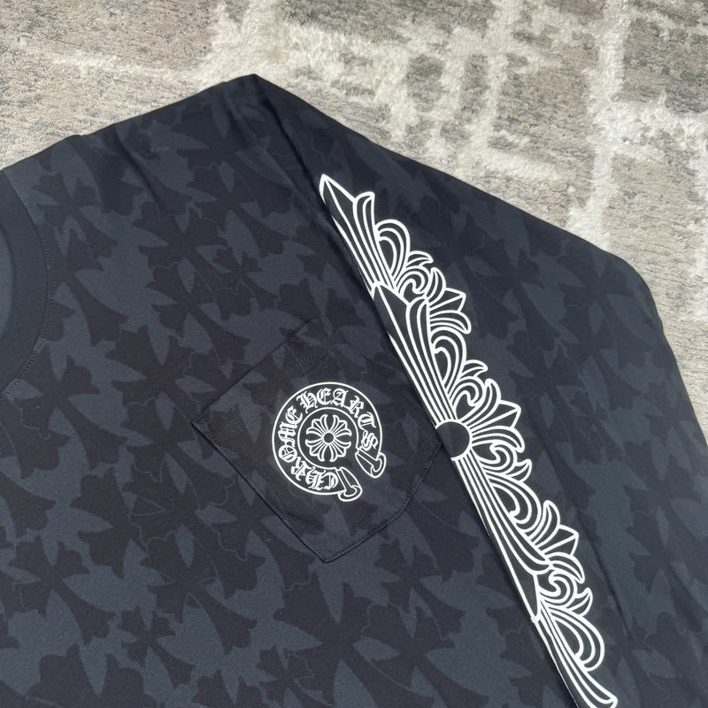 Chrome Hearts Cemetery Cross Monogram Print Long Sleeve Tee Shirt 