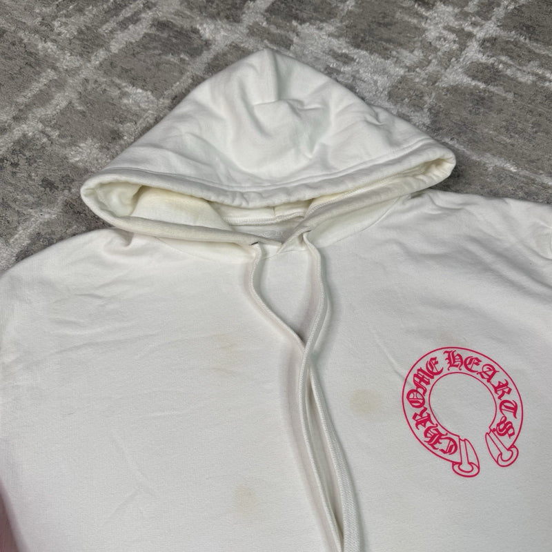 Chrome Hearts Floral Horseshoe Pink Pullover Hoodie 