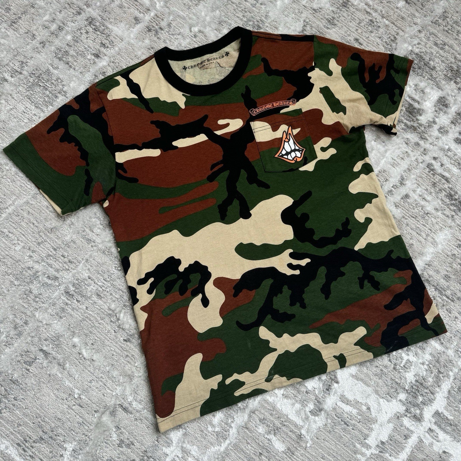 Chrome Hearts Matty Boy Caution Short Sleeve Pocket Tee Shirt 