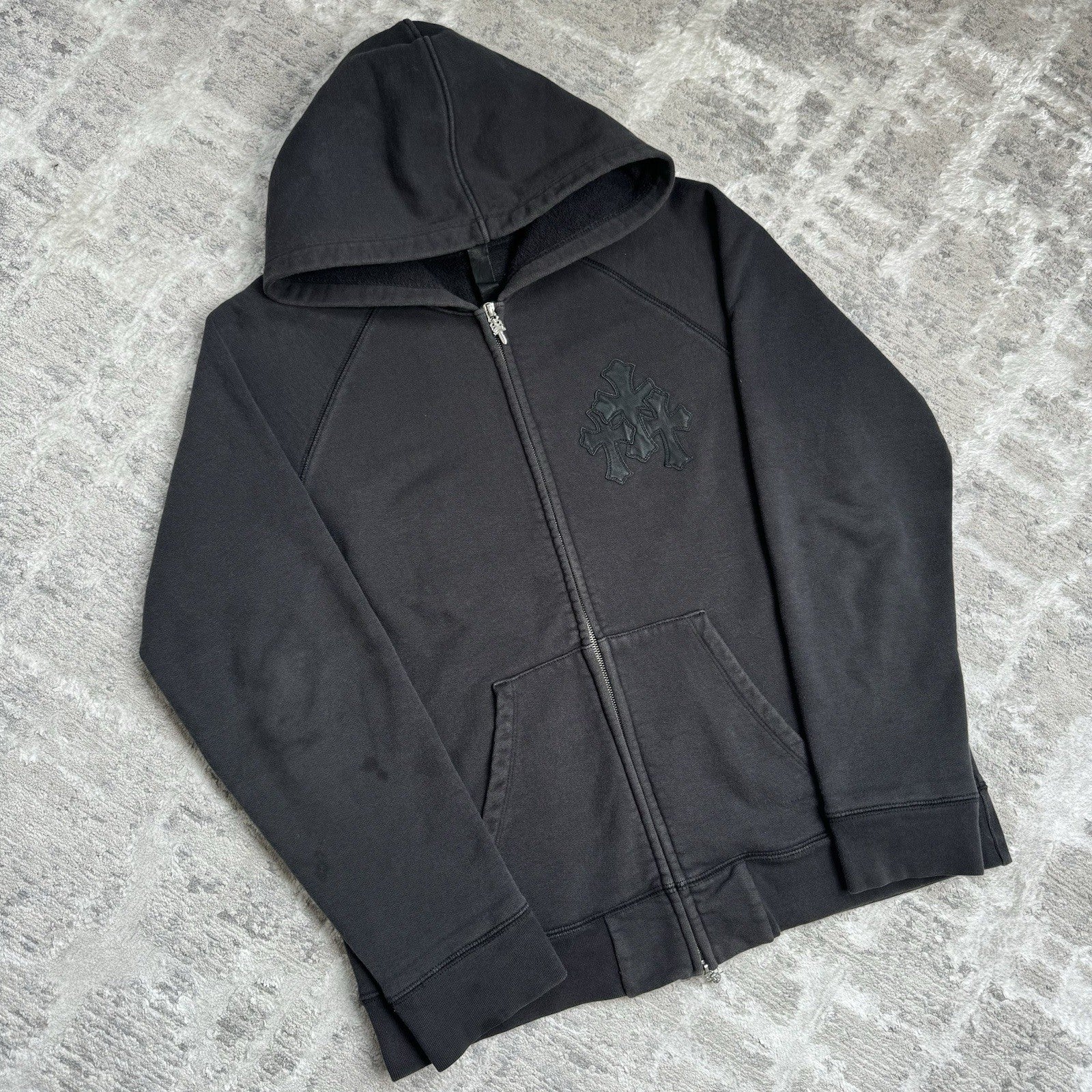 Chrome Hearts Paper Jam Triple Cross Zip Up Hoodie 