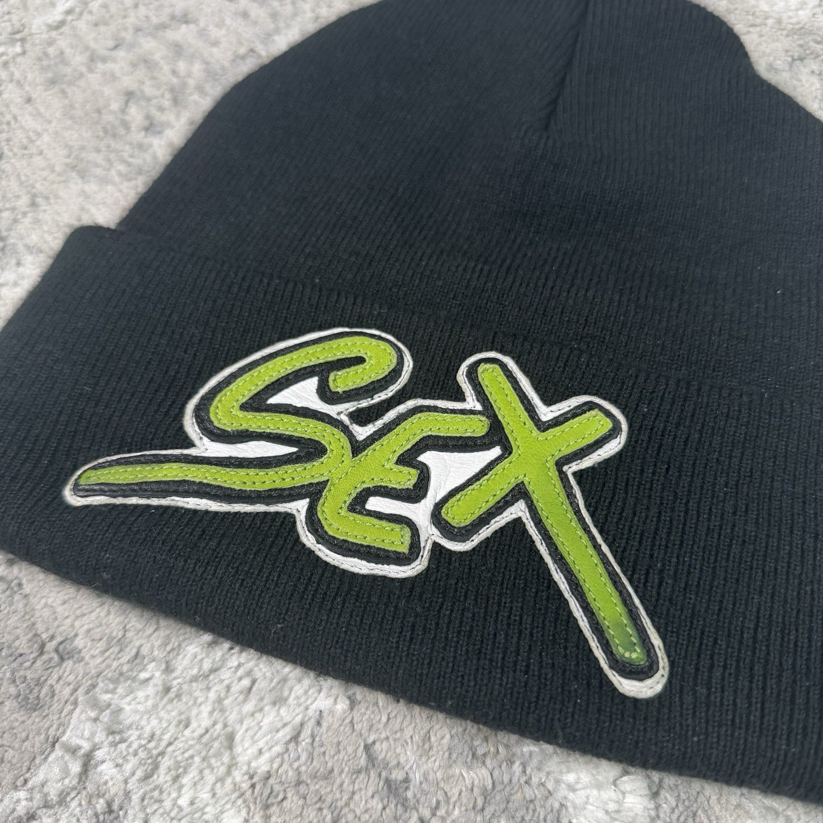 Chrome Hearts Matty Boy Sex Records Leather Patch Beanie 