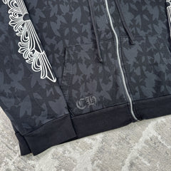 Chrome Hearts Cemetery Monogram Scroll Zip Up Hoodie 