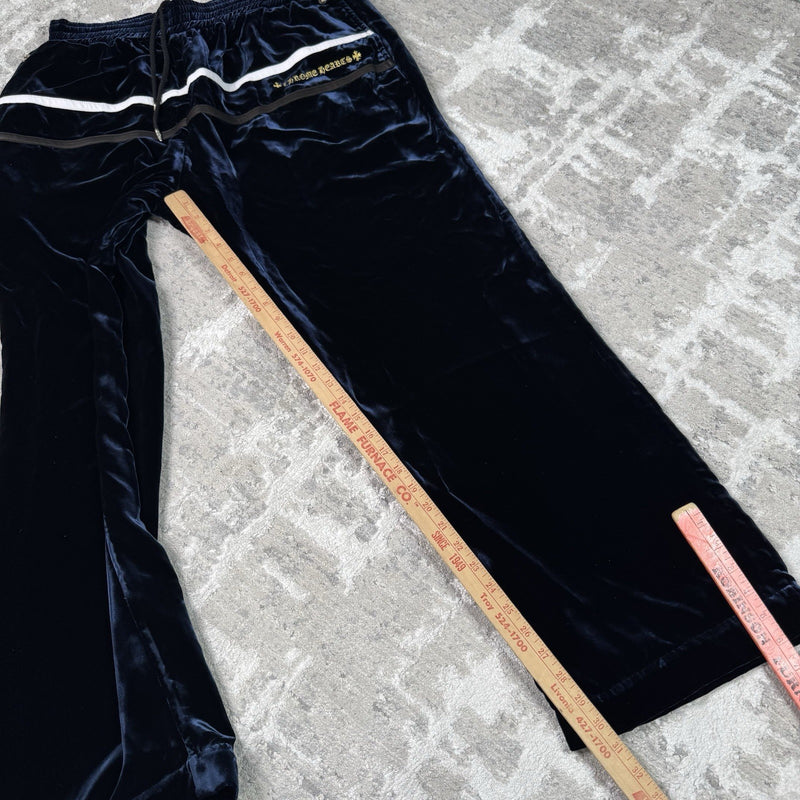 Chrome Hearts Velour Leather Track Pants 
