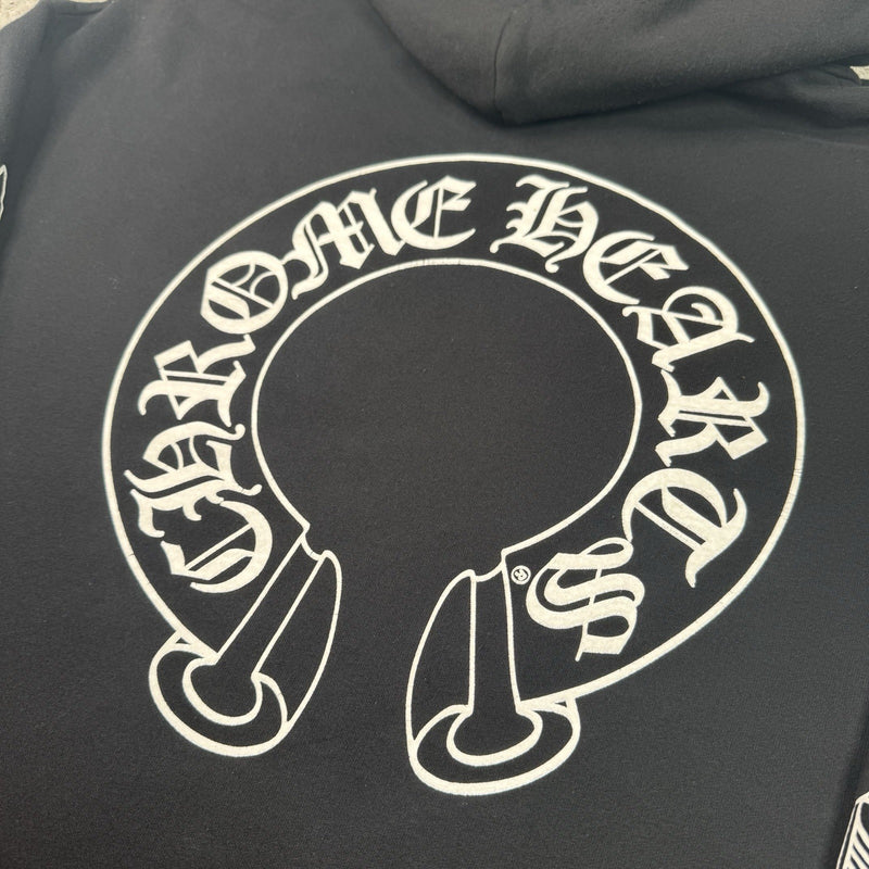 Chrome Hearts Horseshoe Floral Zip Up Hoodie 