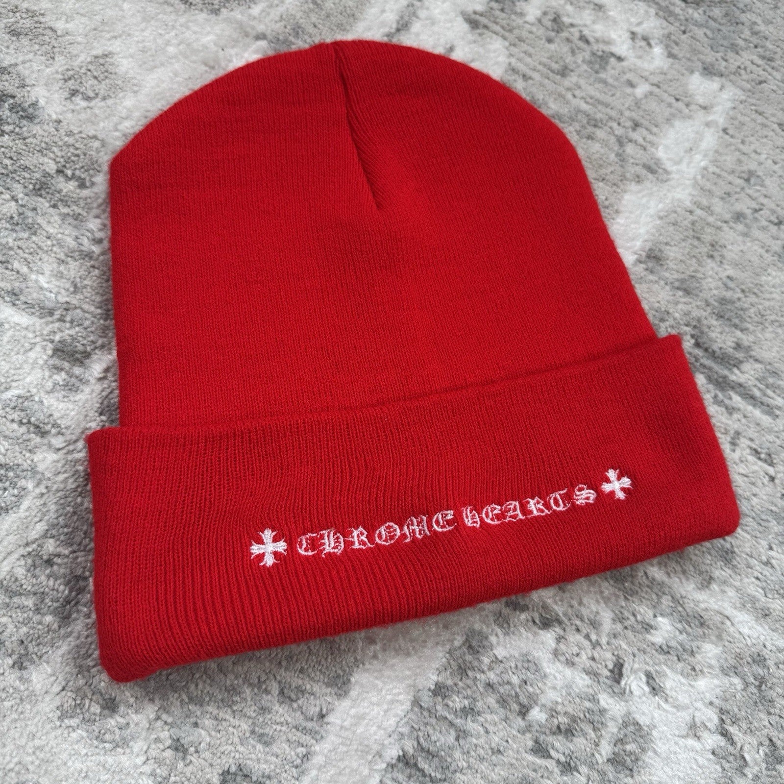 Chrome Hearts Triple Cross Embroidered Logo Beanie Hat