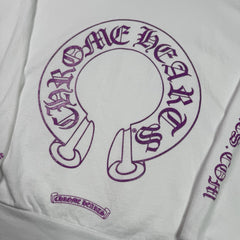 Chrome Hearts Purple Glitter Online Exclusive Horseshoe Pullover Hoodie 
