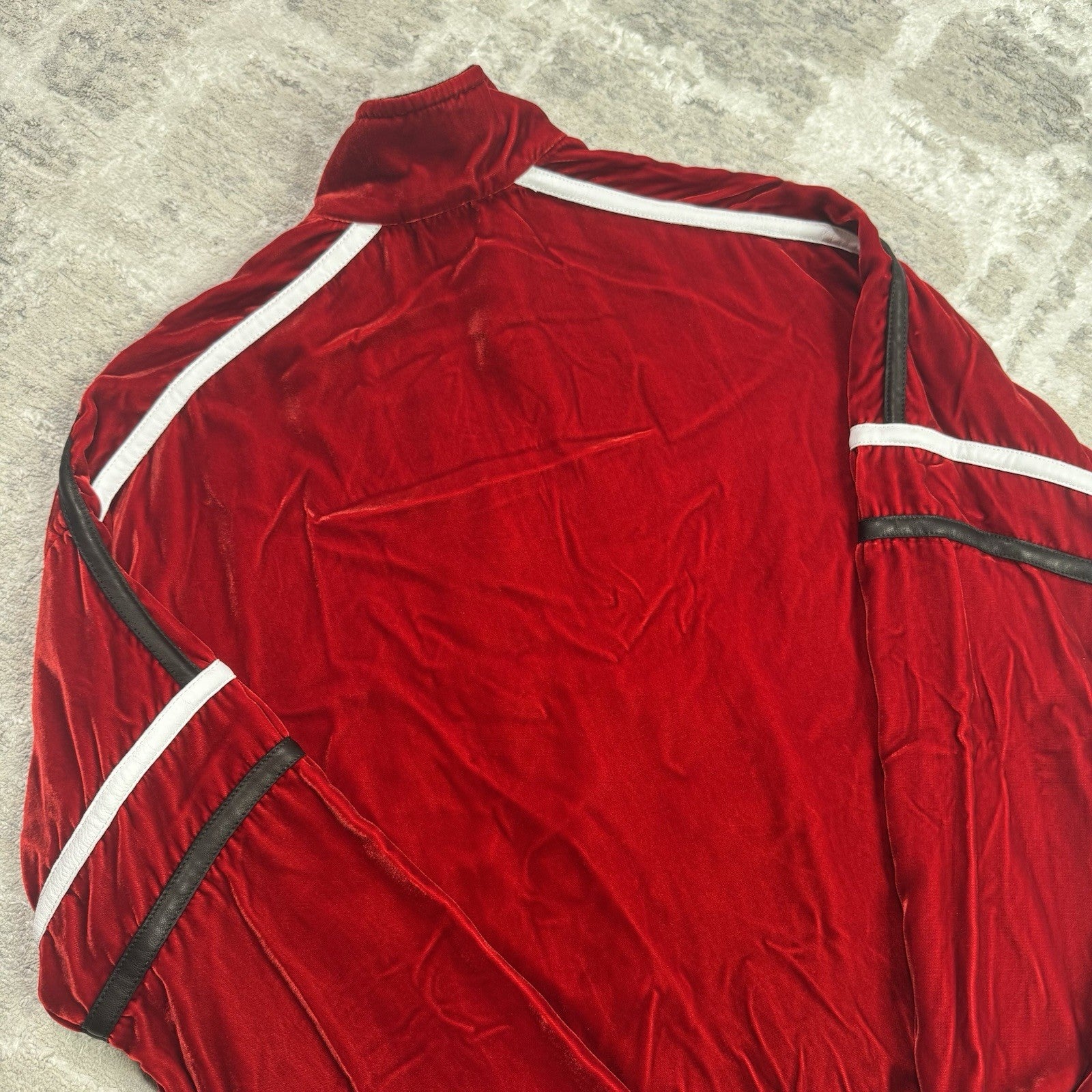 Chrome Hearts Velour Leather Zip Up Track Jacket 