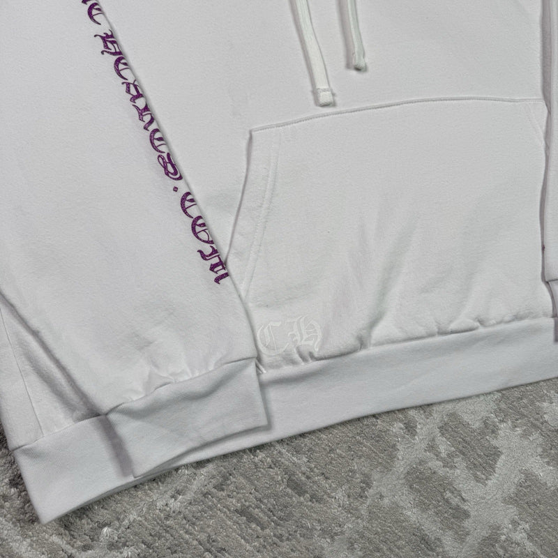 Chrome Hearts Purple Glitter Online Exclusive Horseshoe Pullover Hoodie 