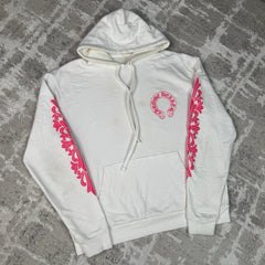 Chrome Hearts Floral Horseshoe Pink Pullover Hoodie 