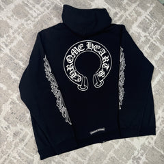 Chrome Hearts Horseshoe Floral Zip Up Hoodie 