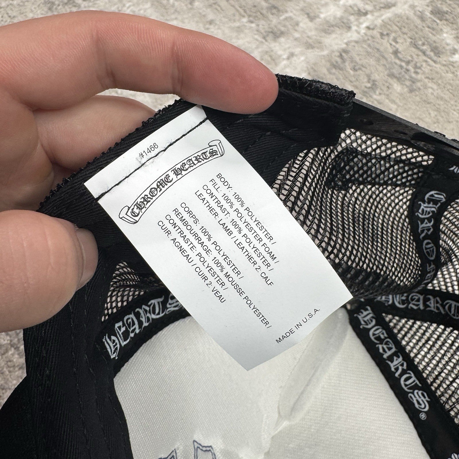 Chrome Hearts 4th Of July Leather Triple Cross Trucker Hat