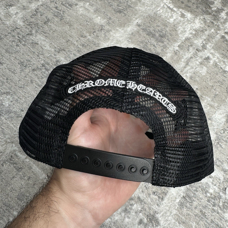 Chrome Hearts Eye Chart Logo Trucker Hat