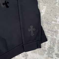 Chrome Hearts Leather Multi Cross Patch Pullover Crewneck Sweatshirt 