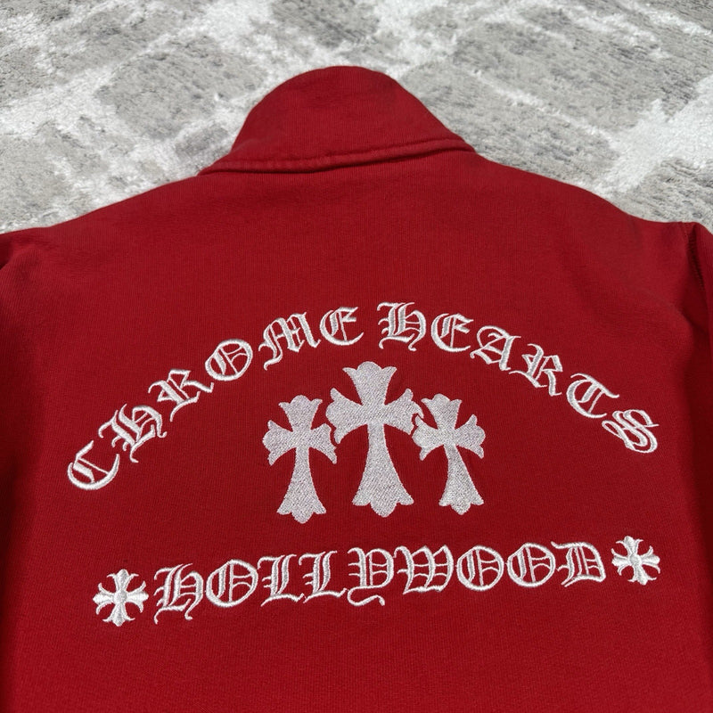 Chrome Hearts King Taco Triple Cross Embroidered Quarter Zip Pullover 