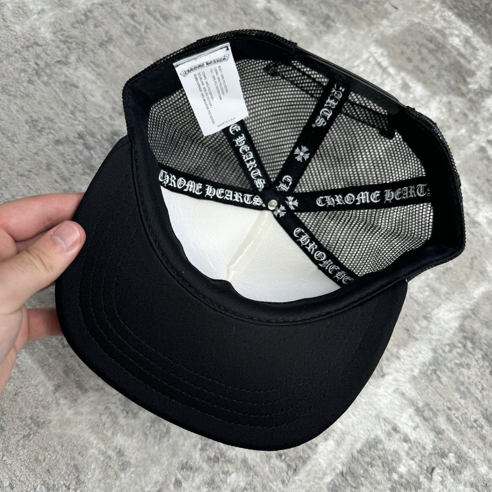 Chrome Hearts Eye Chart Logo Trucker Hat