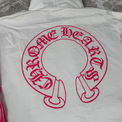 Chrome Hearts Floral Horseshoe Pink Pullover Hoodie 