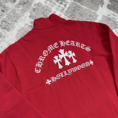 Chrome Hearts King Taco Triple Cross Embroidered Quarter Zip 