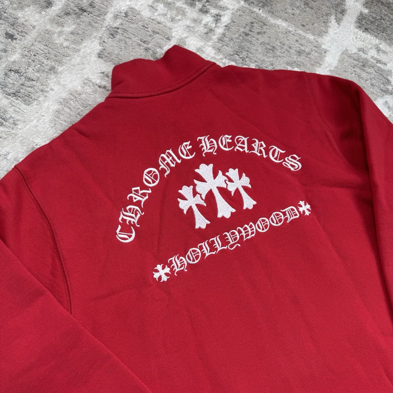 Chrome Hearts King Taco Triple Cross Embroidered Quarter Zip 