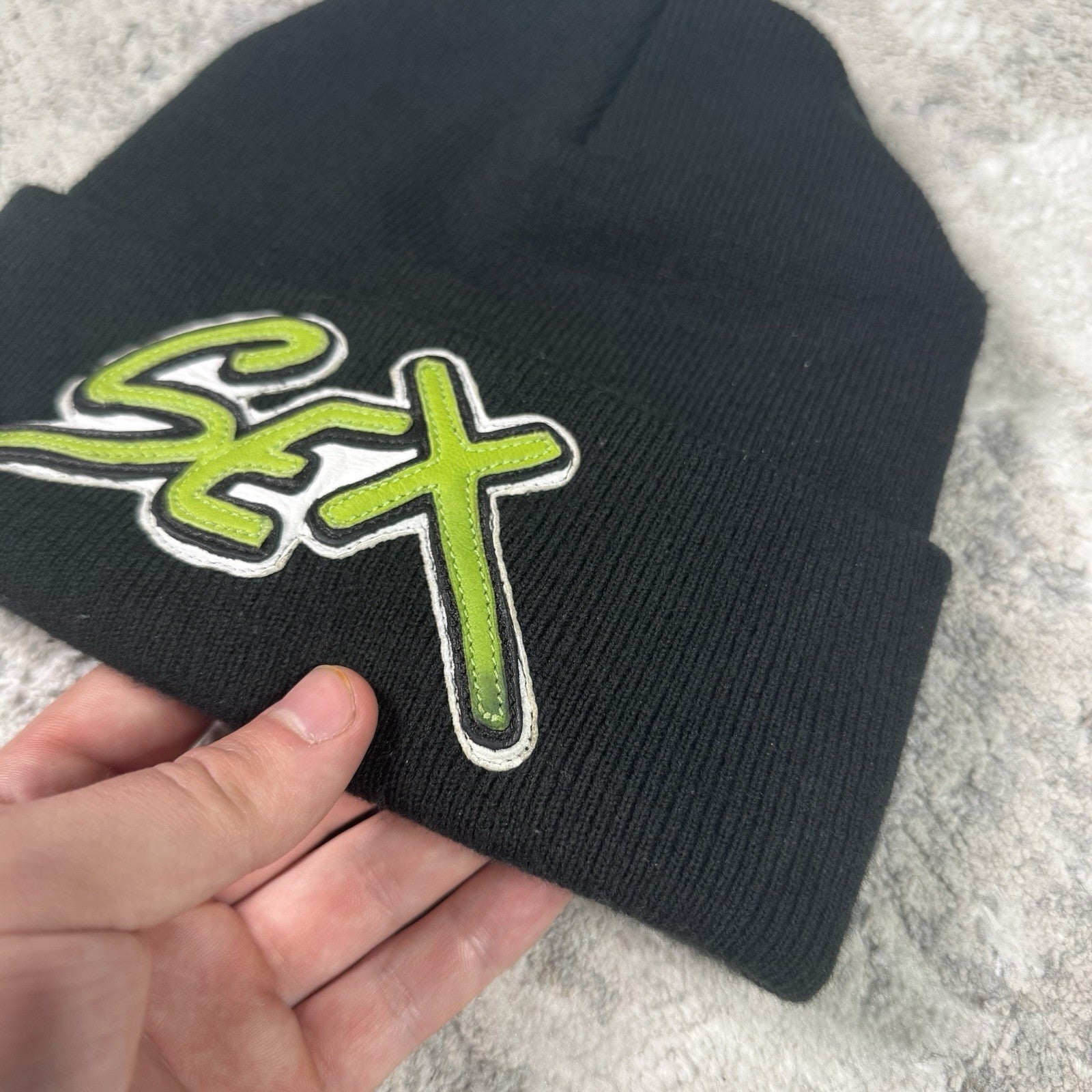 Chrome Hearts Matty Boy Sex Records Leather Patch Beanie 