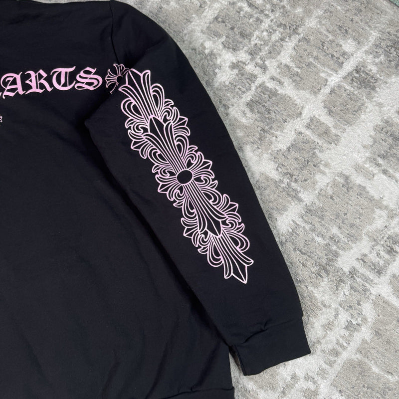 Chrome Hearts Friends And Family Pink Glitter Floral Pullover Hoodie