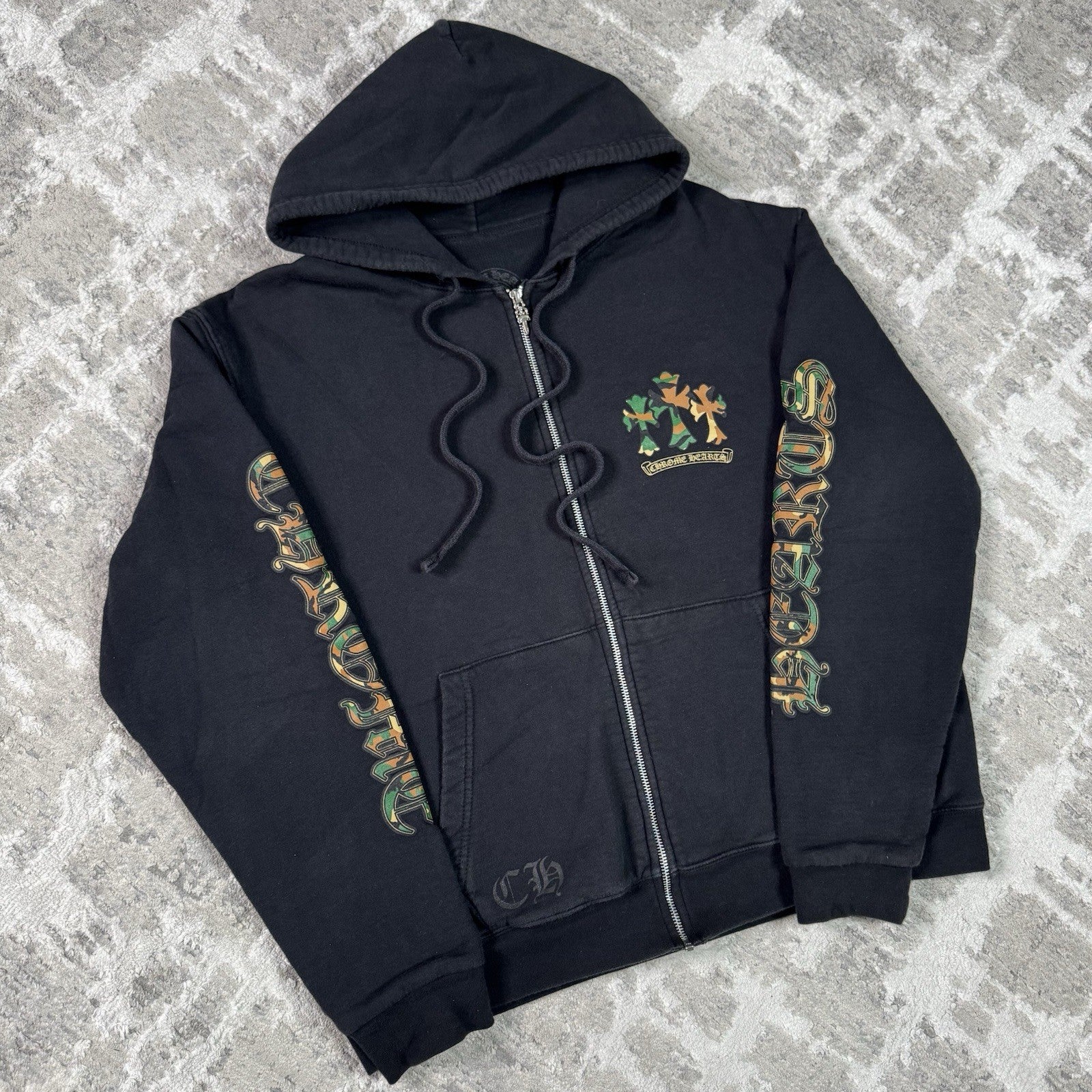 Chrome Hearts Camo Horseshoe Thermal Zip Up Hoodie