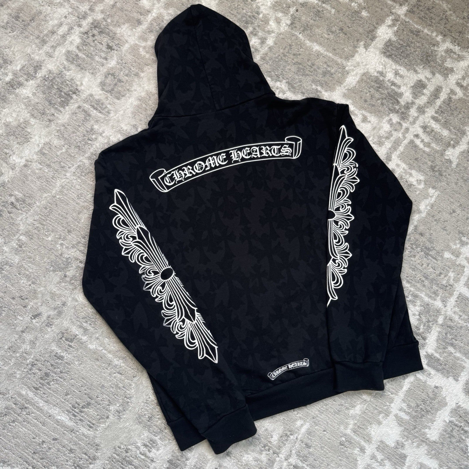 Chrome Hearts Cemetery Cross Monogram Zip Up Hoodie 