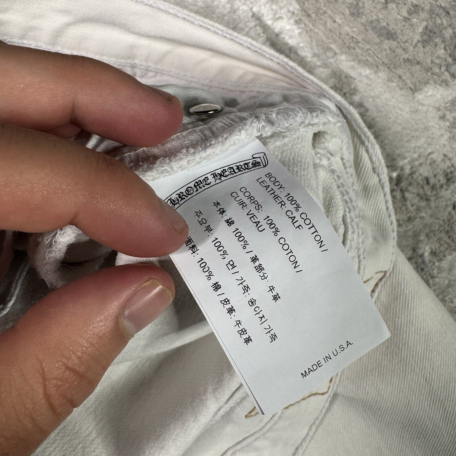 Chrome Hearts Levi 501 Cheetah Cross Patch Denim Jeans 