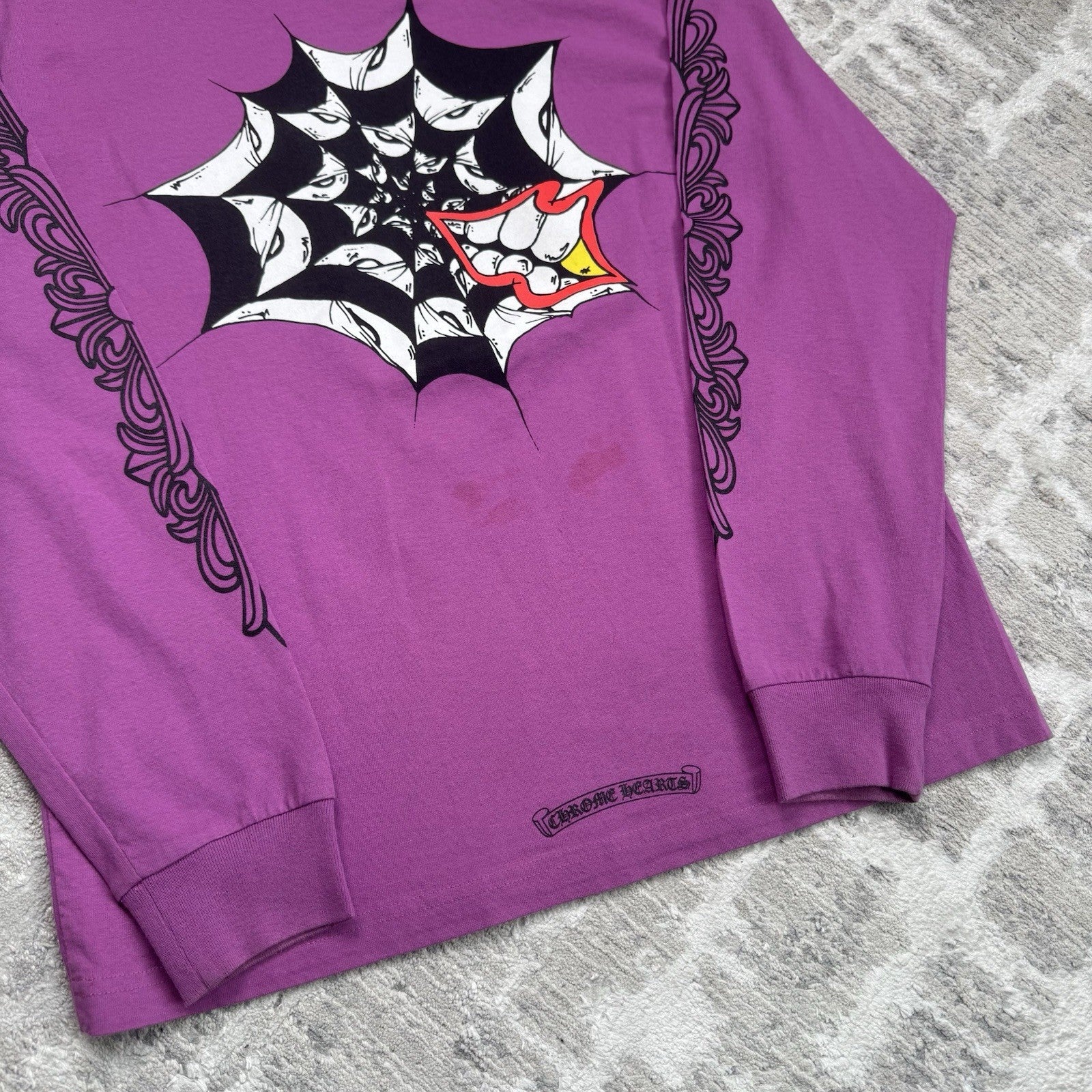 Chrome Hearts Matty Boy Spiderweb Long Sleeve Tee Shirt 